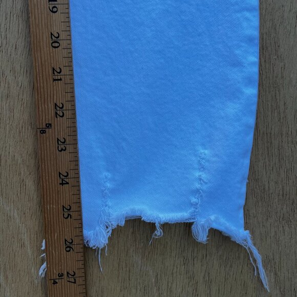 PAIGE CINDY CROP HIGH RISE DESTROYED HEM WOMEN’S JEANS sz 26 Crisp White - Picture 14 of 15